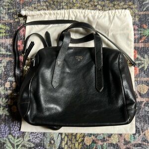Fossil Sydney Satchel Crossbody, Smooth Black Leather, Original Design